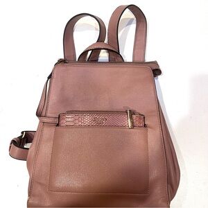 Dune London Vegan Leather Adjustable Strap Backpack Mauve w Coin Purse